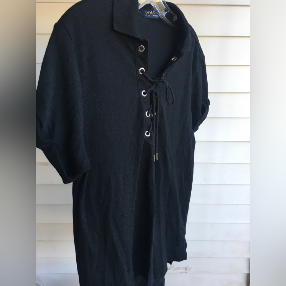 Ralph Lauren Polo Women Tie Neck w/ Rolled Sleeve Sz M
